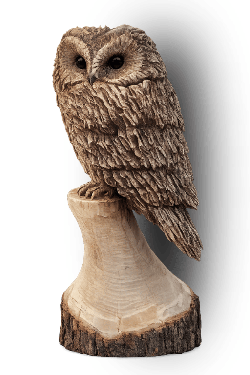 Eule geschnitzt Kettensägenkunst Stentrup